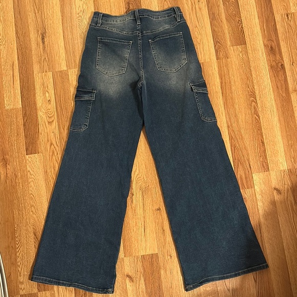 YMI Blue Wide Leg Pants High Waisted Denim - Picture 2 of 2